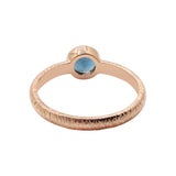 925 Sterling Silver Natural Apatite Gemstone Rose Gold Plated Texture Ring