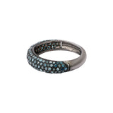 Natural Blue Diamond 925 Sterling Silver Black Rhodium Band Ring