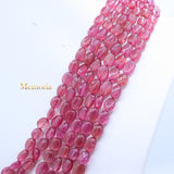 6 Line Natural Ruby Oval Cabochon Spiritual Healing Gemstone Beads Strand 925 Silver Necklace