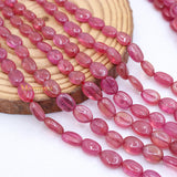6 Line Natural Ruby Oval Cabochon Spiritual Healing Gemstone Beads Strand 925 Silver Necklace