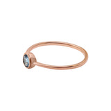 Natural London Blue Topaz Gemstone Rose Gold Plated 925 Sterling Silver Ring