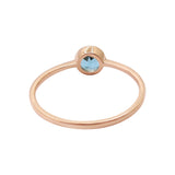 Natural London Blue Topaz Gemstone Rose Gold Plated 925 Sterling Silver Ring