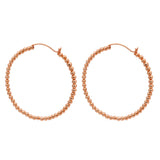 Classy 925 Sterling Silver Rose Gold Plated Round Ball Hoop Earring