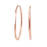 Thick 925 Sterling Silver Rose Gold Plated Big Hoop Earring