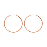 Thick 925 Sterling Silver Rose Gold Plated Big Hoop Earring