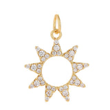 18K Gold Plated Sun CZ Charm Pendant