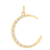 18K Gold Plated Moon CZ Charm Pendant