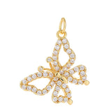 18K Gold Plated Butterfly CZ Charm Pendant