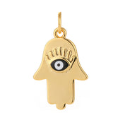 18K Gold Plated Hamsa Evil Eye Charm Pendant