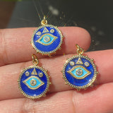 18k Gold Plated Zircon Evil Blue Eyes Charms Pendant