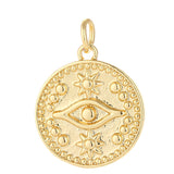 18k Gold Plated Zircon Evil Eyes Charms Pendant