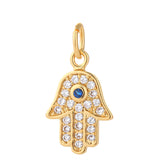 18k Gold Plated Hamsa Charm Zircon Pendant