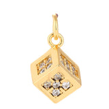 18k Gold Plated Cz Zircon BOX Charms Pendant