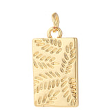 18k Gold Plated Rectangle Hammered Pendant