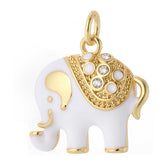 18K Gold Fashion Charm Elephant Shape Enamel Pendant