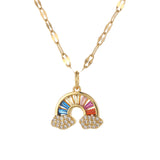 18k Gold Plated Rainbow Cloud Charm Pendant