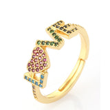 18k Gold Plated Love Style Multi Stone Ring