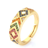 18k Gold Plated Designer Multi Stone Ring