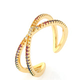 18k Gold Plated Designer Multi Stone Ring