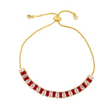 18k Gold Plated Red CZ Cubic Zirconia Tennis Bracelet