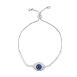 Adjustable Tennis Cubic Zirconia Evil Eye Bracelet