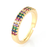 18k Gold Plated Delicate Multi Color Stone Ring