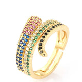 18K Gold Plated Fashionable Cool Style Multi Stone Ring