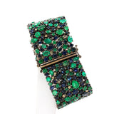 Emerald, Blue Sapphire & Diamond Bracelet