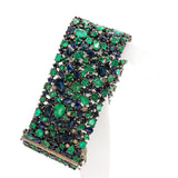 Emerald, Blue Sapphire & Diamond Bracelet
