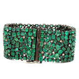 Silver Emerald Diamond Bracelet