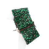 Silver Emerald Diamond Bracelet