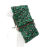 Silver Emerald Diamond Bracelet