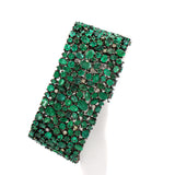 Silver Emerald Diamond Bracelet