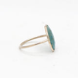 925 Sterling Silver Natural Aquamarine Uneven Shaped Gemstone Plain Gold Plated Ring
