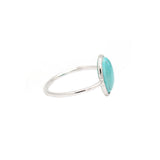 Turquoise Oval Shaped Gemstone 925 Sterling Silver Ring