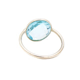 Natural Blue Topaz Gemstone 925 Sterling Silver Ring