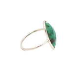 925 Sterling Silver Natural Emerald Oval Cut Gemstone Chakra Healing Ring For Mens & Womens