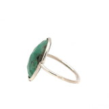 925 Sterling Silver Natural Emerald Oval Cut Gemstone Chakra Healing Ring For Mens & Womens