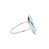 Pear Shaped Blue Topaz Gemstone 925 Sterling Silver Ring