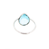Pear Shaped Blue Topaz Gemstone 925 Sterling Silver Ring