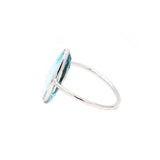 Pear Shaped Blue Topaz Gemstone 925 Sterling Silver Ring