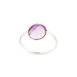 925 Sterling Silver Natural Amethyst Oval Cut Gemstone Birthstone Ring For Womens