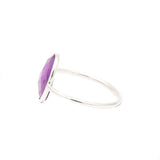 925 Sterling Silver Natural Amethyst Oval Cut Gemstone Birthstone Ring For Womens