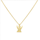 925 Sterling Silver Gold Plated Angel Wings Pendant Jewelry