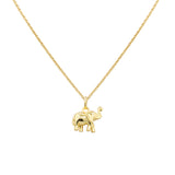 925 Silver Sterling Gold Plated Elephant Shaped Charm Pendant Jewelry