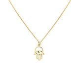 925 Sterling Silver Hamsa Hand Charm Gold Plated Pendant Jewelry