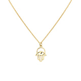 925 Sterling Silver Hamsa Hand Charm Gold Plated Pendant Jewelry