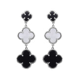 925 Sterling Silver Natural Black Onyx Gemstone And Pearl Earring