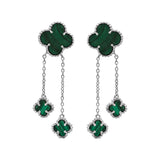 925 Sterling Silver Natural Malachite Gemstone Beautiful Dangle Earring