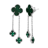 925 Sterling Silver Natural Malachite Gemstone Beautiful Dangle Earring